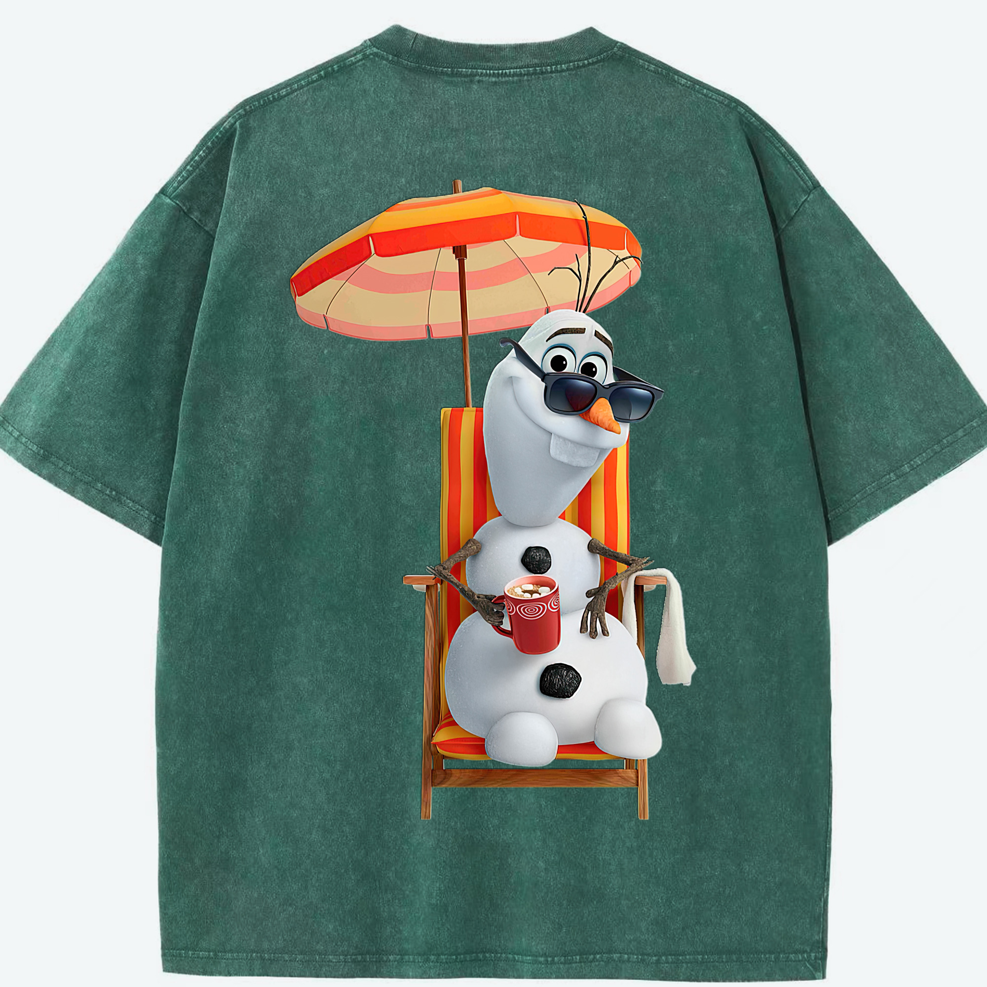 （画像用） アナと雪の女王 アンナ エルサ Frozen Anna Elsa 綿100% ヴィンテージ風 半袖Tシャツ（背面プリント）